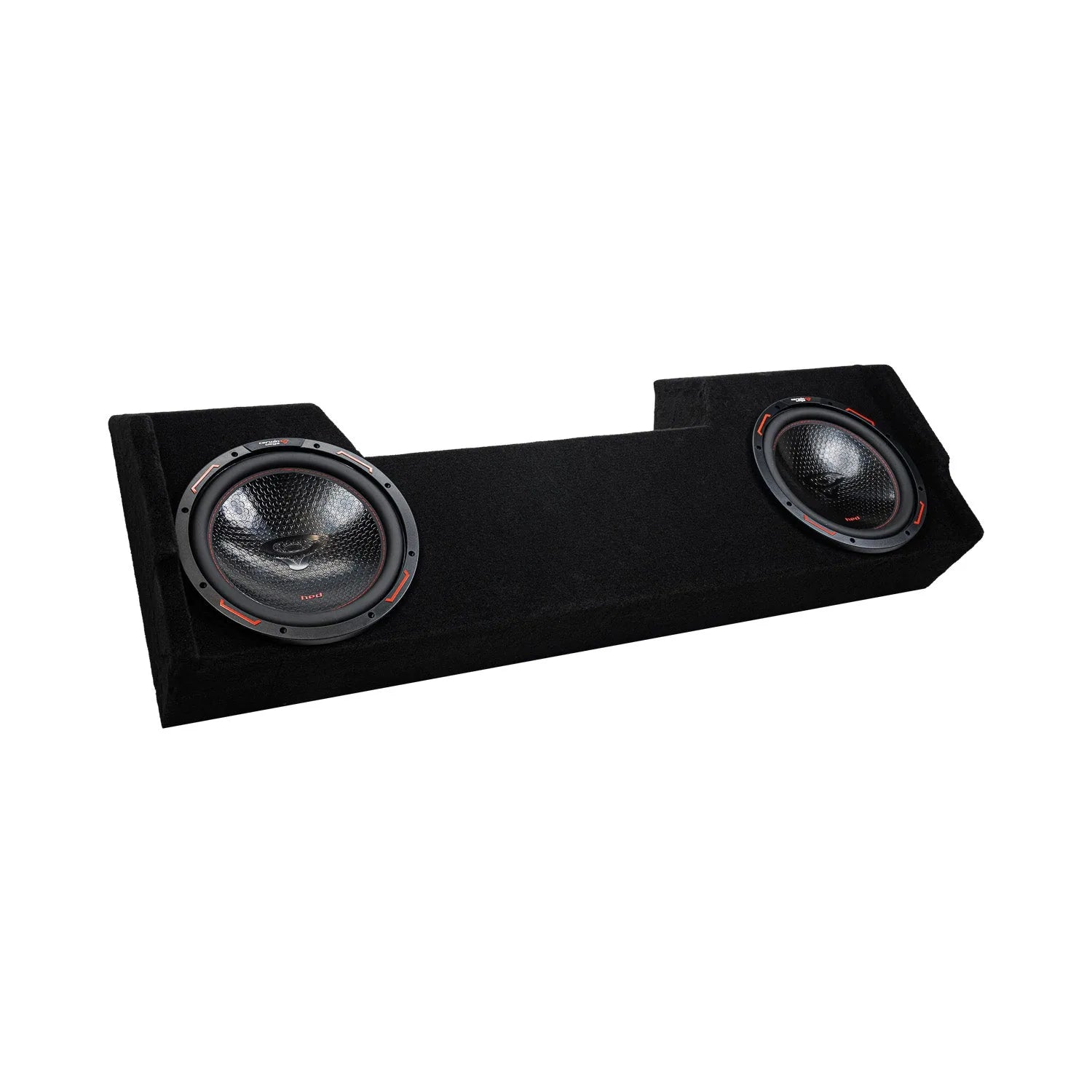 Double 12" Shallow Subwoofer Enclosure for 2019-Up RAM Crew Cab with H12DV4 - H12DV4MDG212RB - Cerwin Vega